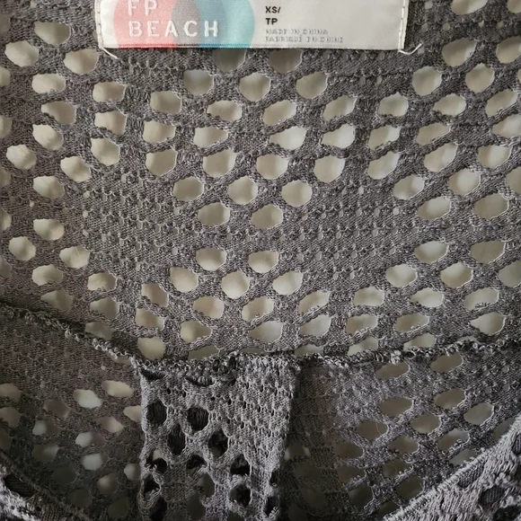 Free People Beach Love Song Crochet Duster Blue - Picture 7 of 11